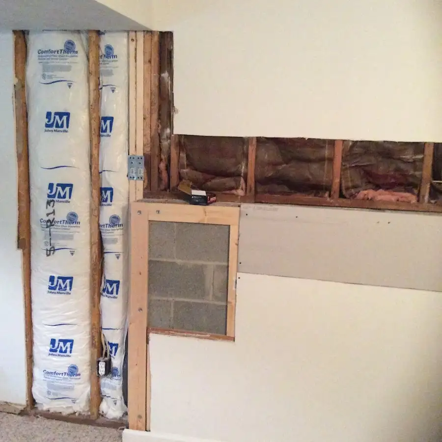 Wall insulation replacement during Basement Flood Cleanup in Nashville